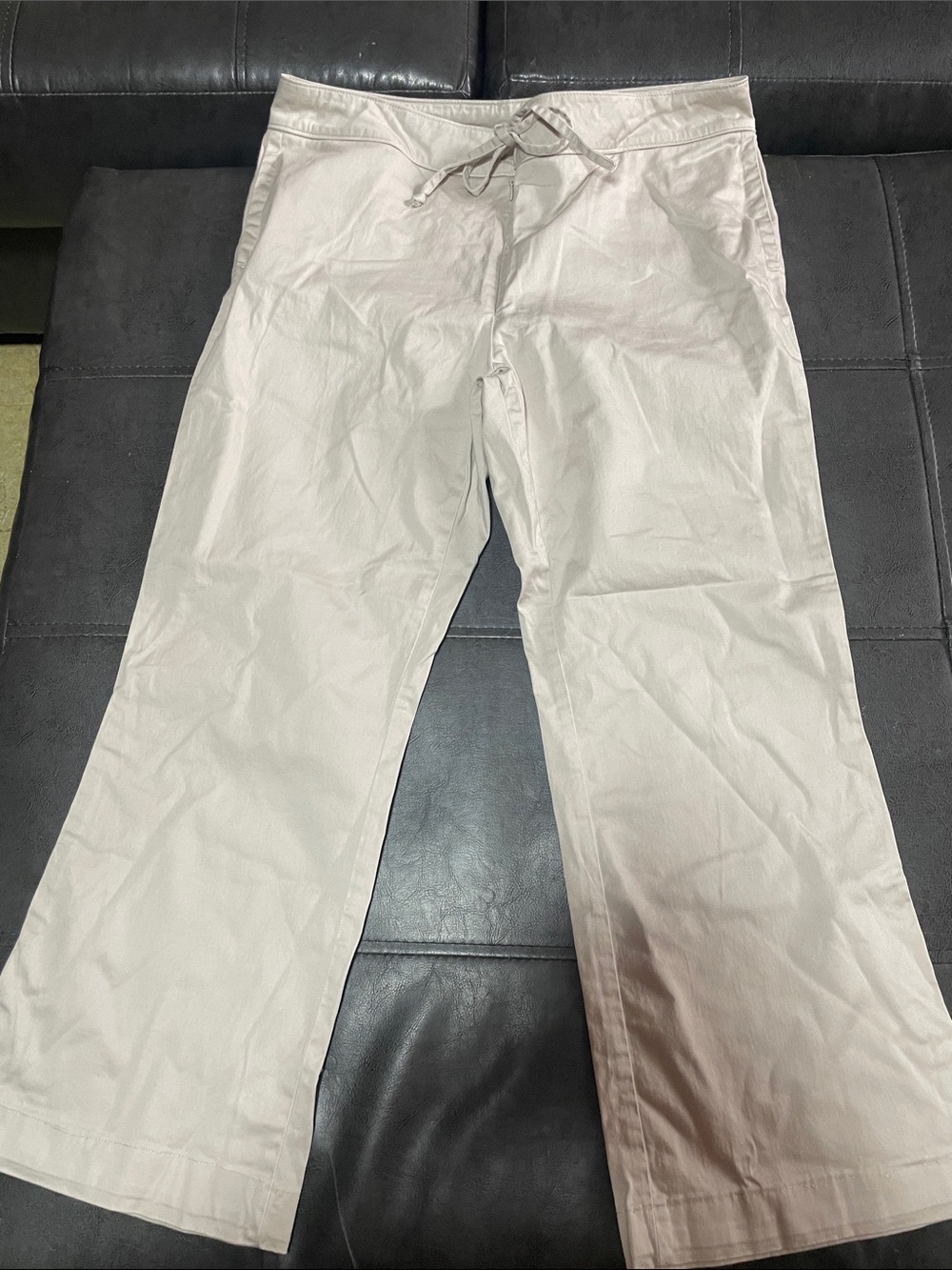 Women's Casual Drawstring Chinos in Light Beige